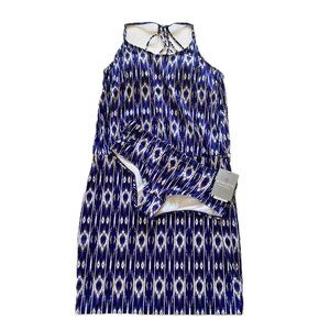 Athleta Aqualuxe Print Women's Swimsuit Set Dress Sz L & New Dolphin Short Sz M